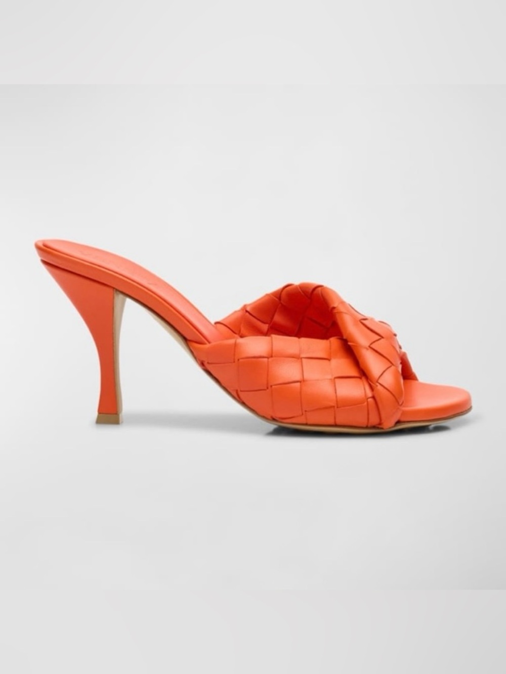Bottega Veneta Blink Woven Leather Mule Sandals Orange NWT Size 36
